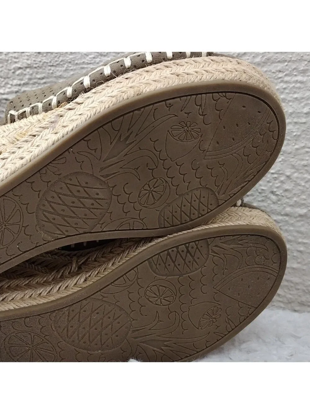 Jellypop Taupe Faux Suede Ankle Buckle Strap Wedge Heeled Espadrille Sandal Shoe